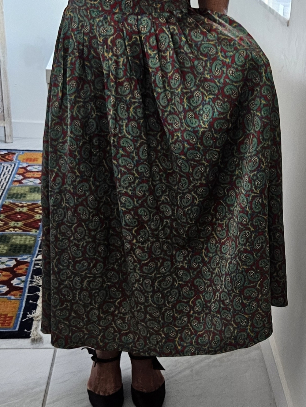 Oscar De La Renta Expressions Vintage  Paisley Print Pleated Long Skirt - Picture 16 of 16